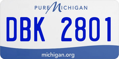 MI license plate DBK2801