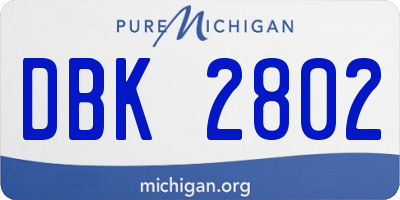 MI license plate DBK2802