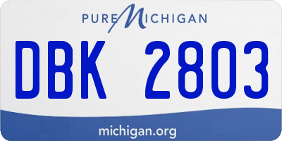 MI license plate DBK2803