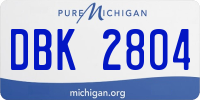 MI license plate DBK2804