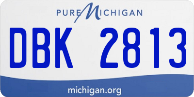 MI license plate DBK2813
