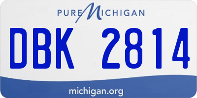 MI license plate DBK2814
