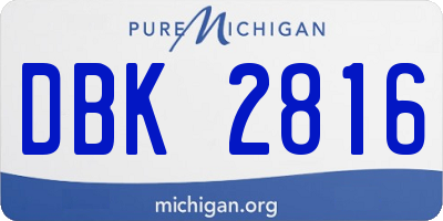 MI license plate DBK2816