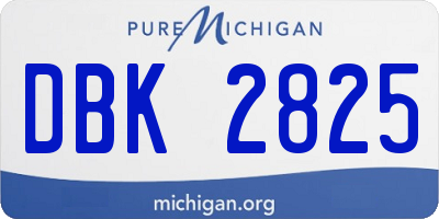 MI license plate DBK2825