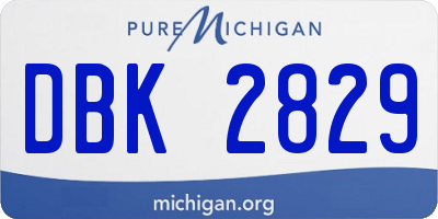 MI license plate DBK2829