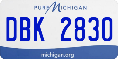 MI license plate DBK2830