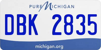MI license plate DBK2835
