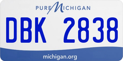 MI license plate DBK2838