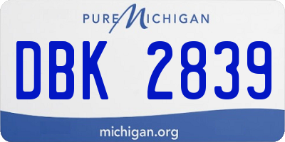 MI license plate DBK2839