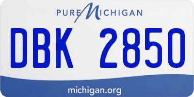 MI license plate DBK2850