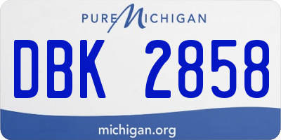 MI license plate DBK2858