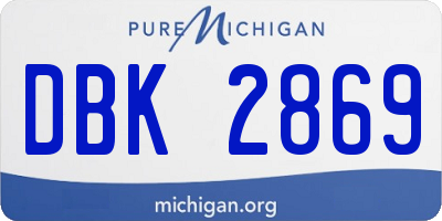 MI license plate DBK2869