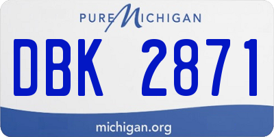 MI license plate DBK2871