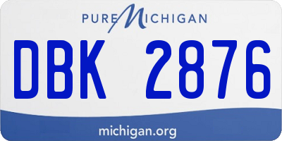 MI license plate DBK2876