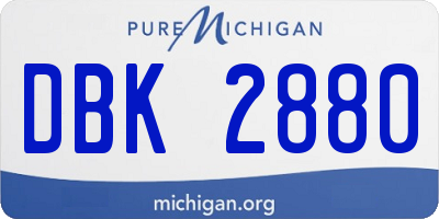 MI license plate DBK2880