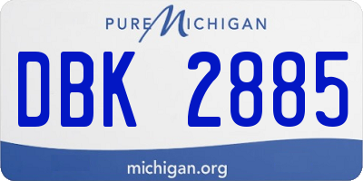 MI license plate DBK2885