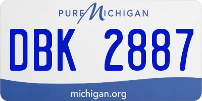 MI license plate DBK2887