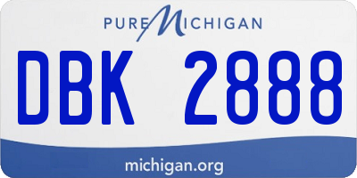 MI license plate DBK2888