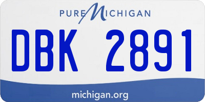 MI license plate DBK2891