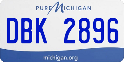 MI license plate DBK2896