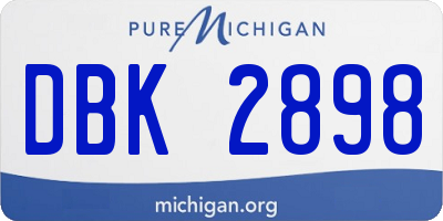 MI license plate DBK2898