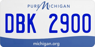 MI license plate DBK2900