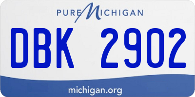 MI license plate DBK2902
