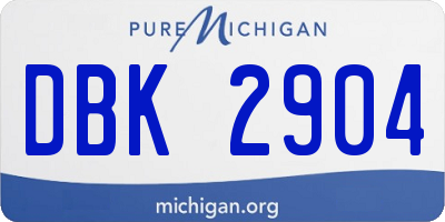MI license plate DBK2904