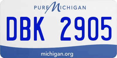 MI license plate DBK2905
