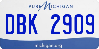 MI license plate DBK2909