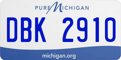 MI license plate DBK2910