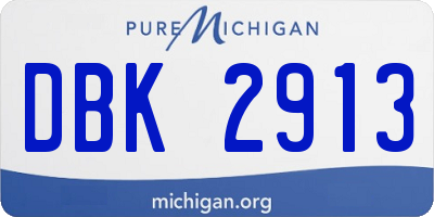 MI license plate DBK2913