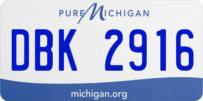 MI license plate DBK2916