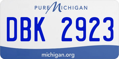 MI license plate DBK2923