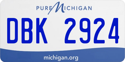 MI license plate DBK2924