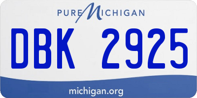 MI license plate DBK2925