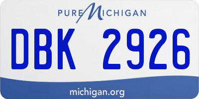 MI license plate DBK2926