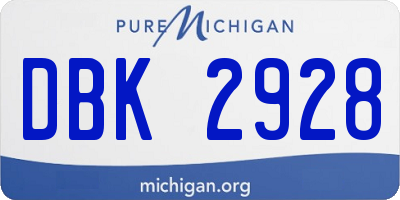 MI license plate DBK2928