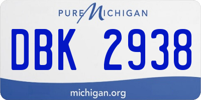 MI license plate DBK2938