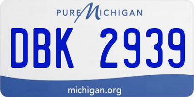 MI license plate DBK2939