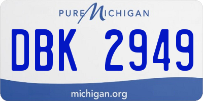 MI license plate DBK2949
