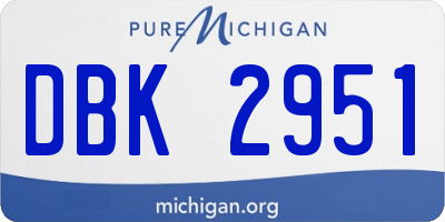 MI license plate DBK2951