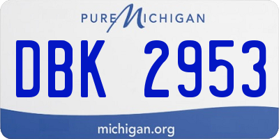 MI license plate DBK2953