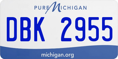 MI license plate DBK2955