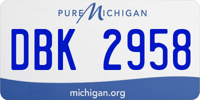 MI license plate DBK2958
