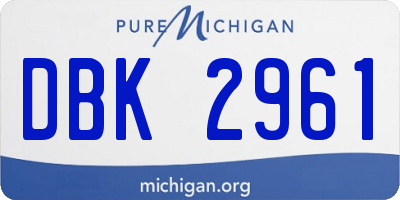MI license plate DBK2961