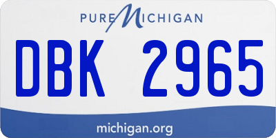 MI license plate DBK2965