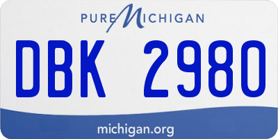 MI license plate DBK2980