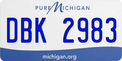MI license plate DBK2983