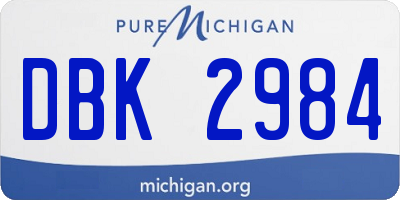 MI license plate DBK2984